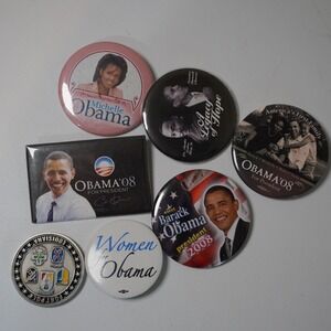 Obama 2008‎ Campaign Buttons and Challenge Coin Lot Michelle Memorabilia USA